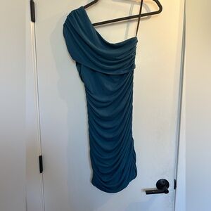 Sweet Storm Teal One-Shoulder Dress